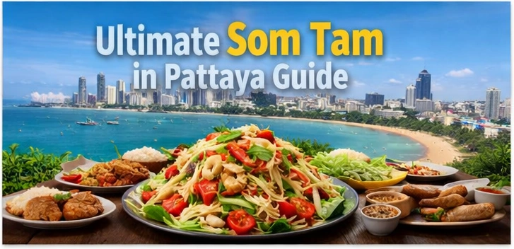 Authentic Som Tam Pattaya Thai papaya salad